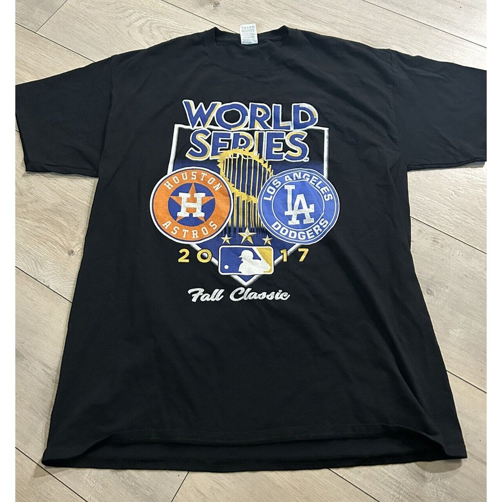 LA Dodgers Vs Houston Astros 2017 World Series Fruit Of The Loom T Shirt Size Xl